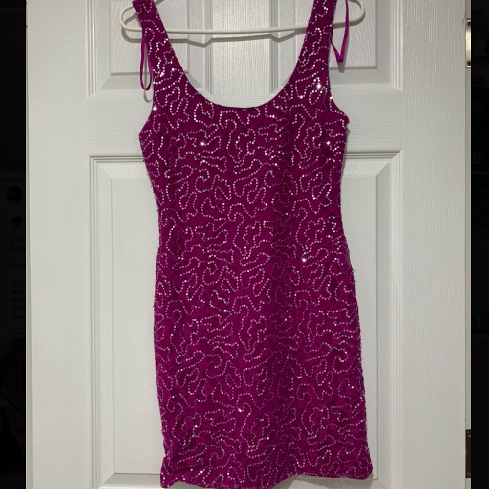 Pink sparkly tight dress